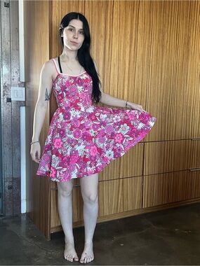 Vintage de Weese swim dress Pink Floral Sundress 1950-60s